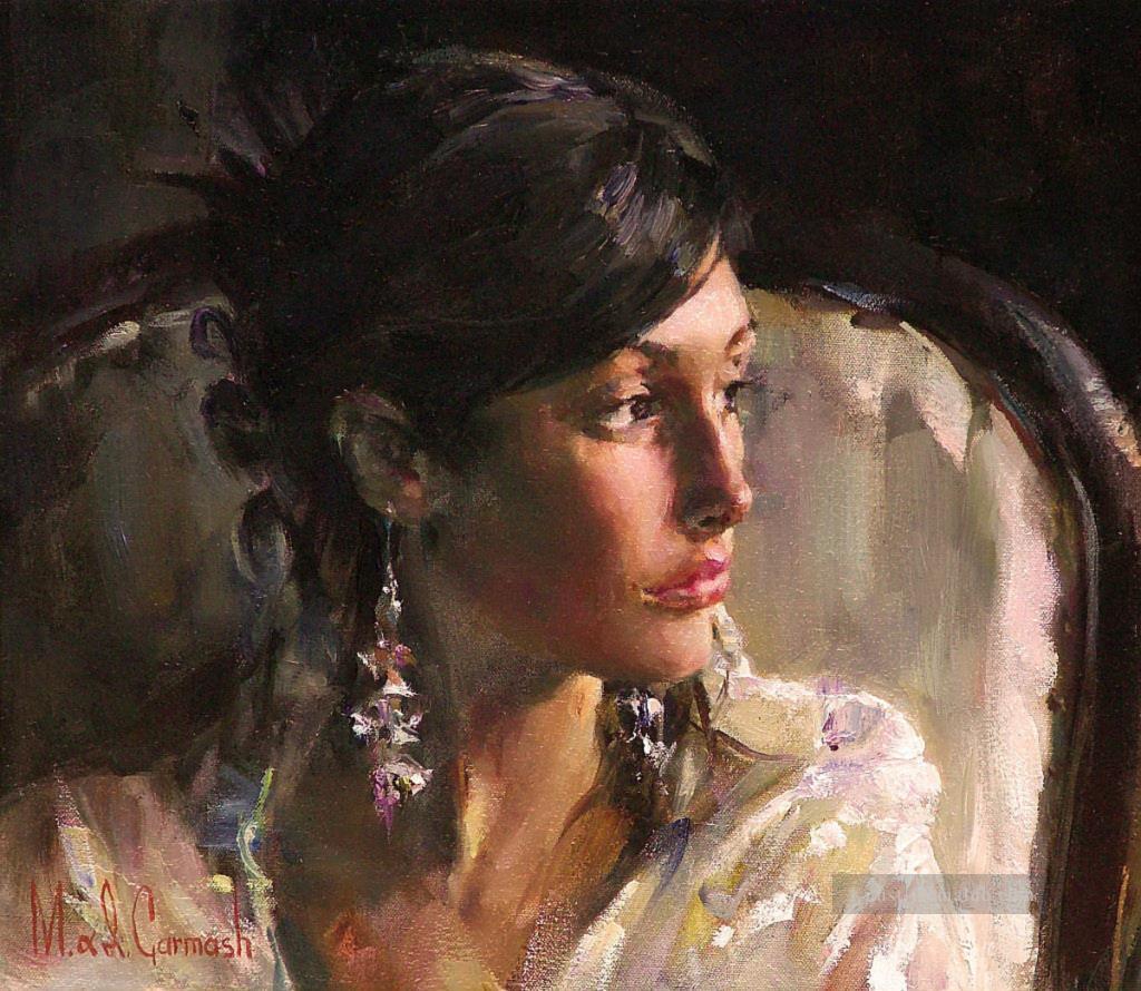 Hübsches Mädchen MIG 31 Impressionist Ölgemälde